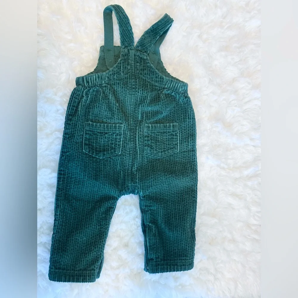 Baby Boys Dark Green Corduroy Overalls Set | Size 6-9m - Picture 4 of 8